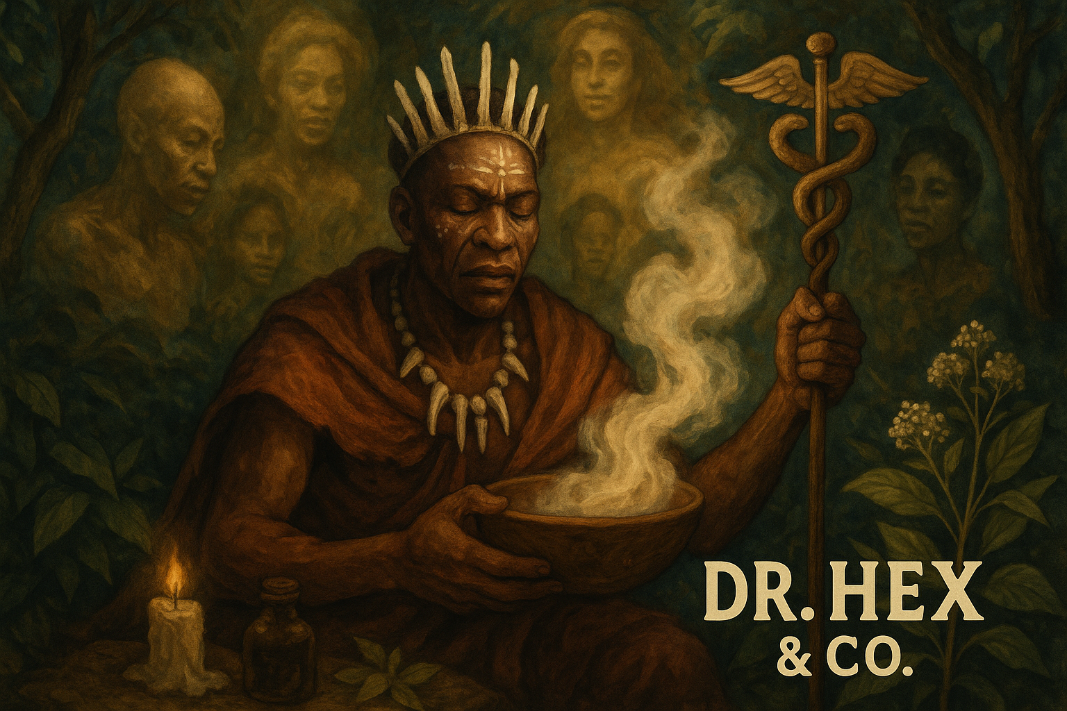 Ancestral spirits gathering — artwork